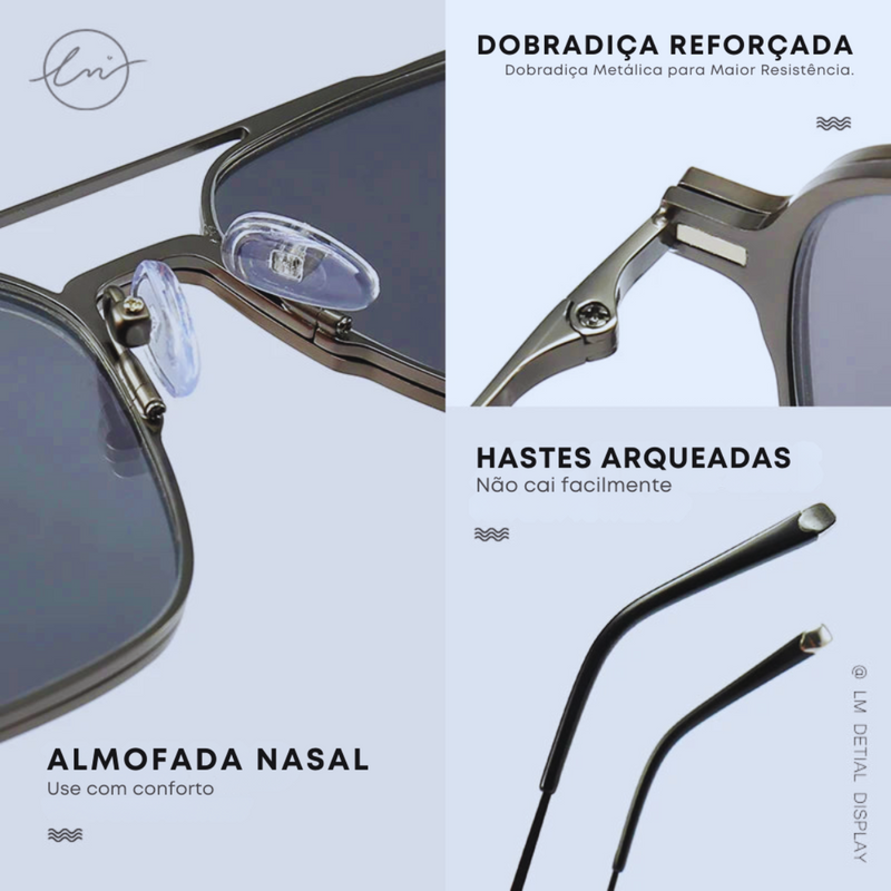 TitaniumVisionFlex - Óculos com Lentes Polarizadas 3 em 1, Anti Luz Azul e Armação em Titânio (ÚLTIMAS UNIDADES)