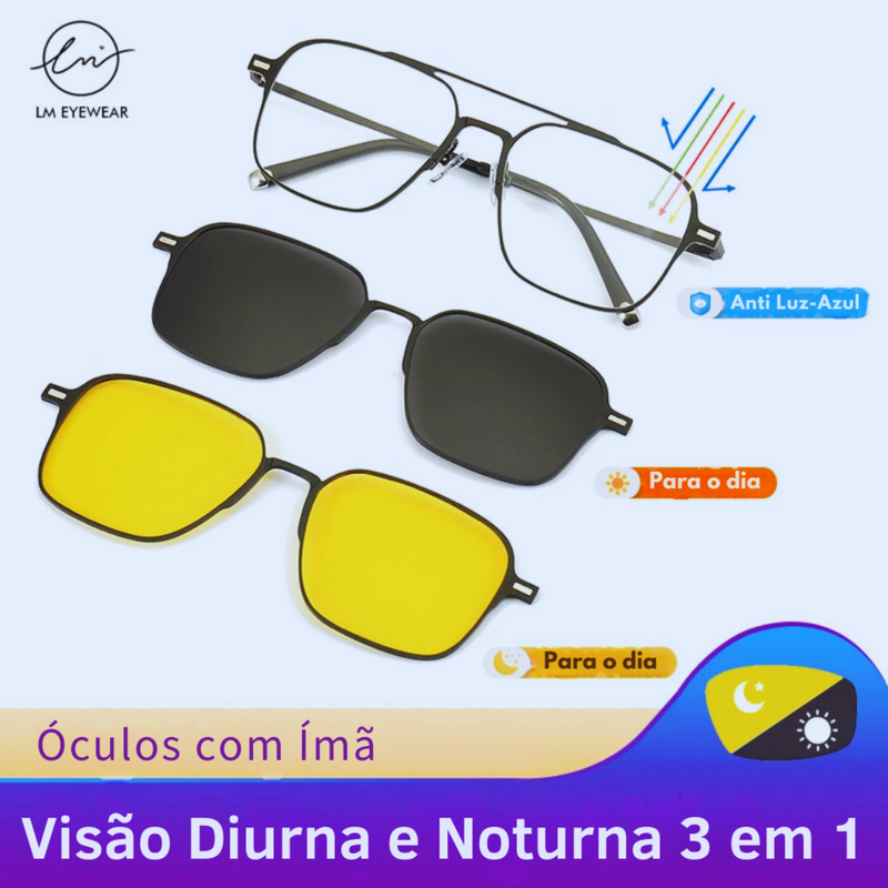 TitaniumVisionFlex - Óculos com Lentes Polarizadas 3 em 1, Anti Luz Azul e Armação em Titânio (ÚLTIMAS UNIDADES)